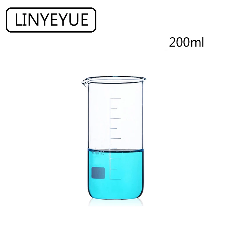 LINYEYUE 200 мл стеклянный шейкер высокий боросиликатное стекло высокая температура измерение сопротивления чашки химическая лаборатория оборудование