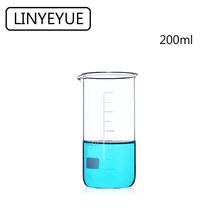 LINYEYUE 200mL Glass Beaker Tall Form Borosilicate Glass high temperature resistance Measuring Cup Beaker Laboratory Equipment 3l high borosilicate gg3 3 double wall glass reactor at laboratory equipment manufacturer price