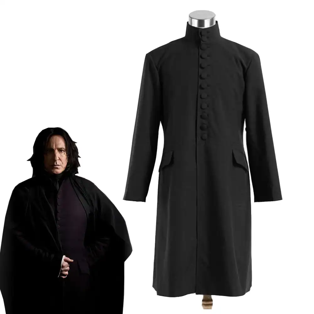 Hot!Harry Potter Slytherin Severus Snape Robe Dress Cosplay Costume