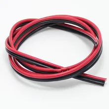 Красный черный медный провод 2X1 Светодиодная лента кабель питания для монитора спикер параллельный провод 10 м