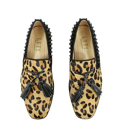 Zapatos Leopardo/мужская повседневная обувь из натуральной кожи с кисточками на плоской подошве; мокасины; размеры 38-46