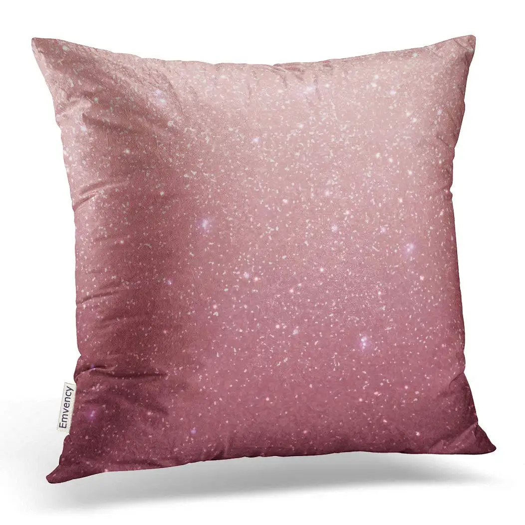 Pillow Cover Case Bedroom Couch Home Rose Gold Glitter Texture Rose Sequins Pink Sparkle Pattern Square Inches Gold Glitter