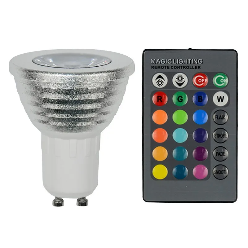 

RGB LED Lamp AC85-265V 4W GU10 Led 16 Color Bulb Changeable Lamp multiple colour with Remote Control Led Lighting