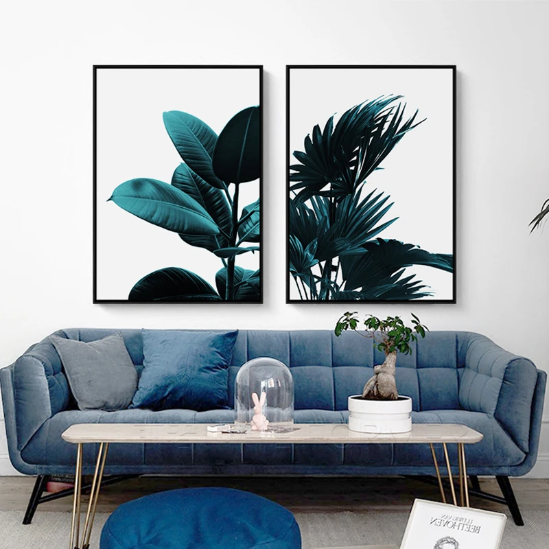 

Nordic Modern Green Plant Canvas Painting Photography Tropical Banana Leaf Poster Room Mural Monstera Wall Picture Decoration