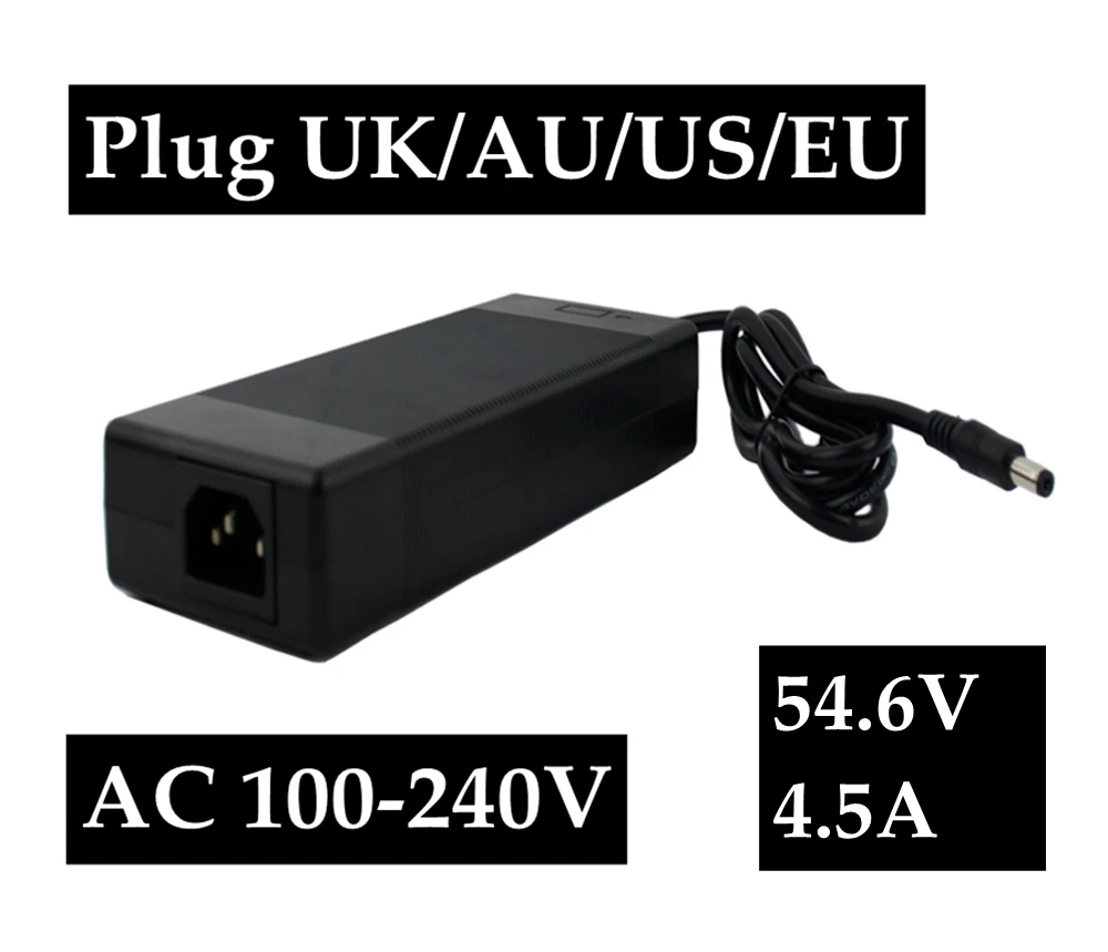 

54.6V 4.5A Li ion charger for 54V 4.5A Battery charger DC Socket/connector for 48V Lithium Ebike battery