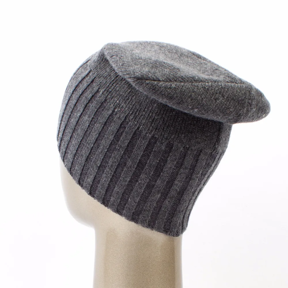 Geebro, женские вязаные шапочки, зимние теплые шерстяные одноцветные вязаные шапки для женщин, дамские кашемировые вязаные шапочки, шапки DQ142