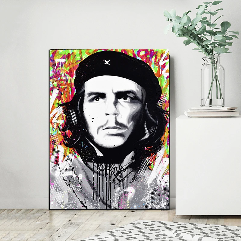 

Che Guevara Poster Famous Revolution Man Canvas Painting Monopolyingly POP HD Print Oil Wall Art Picture for Living Room Decor