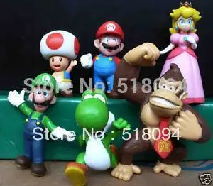Super Mario Bros Luigi Donkey Kong Peach Toshi Mushroom PVC font b Action b font font