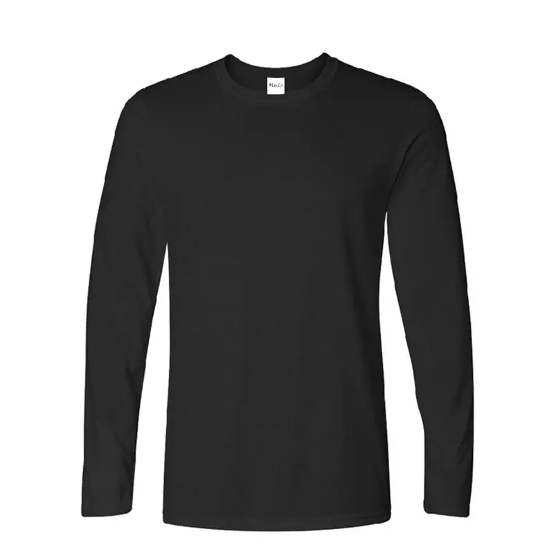 2018 New long Sleeve T shirts Men Spring Autumn Premium Cotton Casual Basic Male Tees Tops O-Neck Mens Clothing USA Size XS-XXL-03