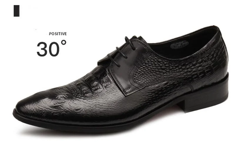 OMDE/Новое поступление; мужские оксфорды из натуральной кожи с узором «крокодиловая кожа»; формальная обувь на шнуровке с острым носком; модные модельные туфли