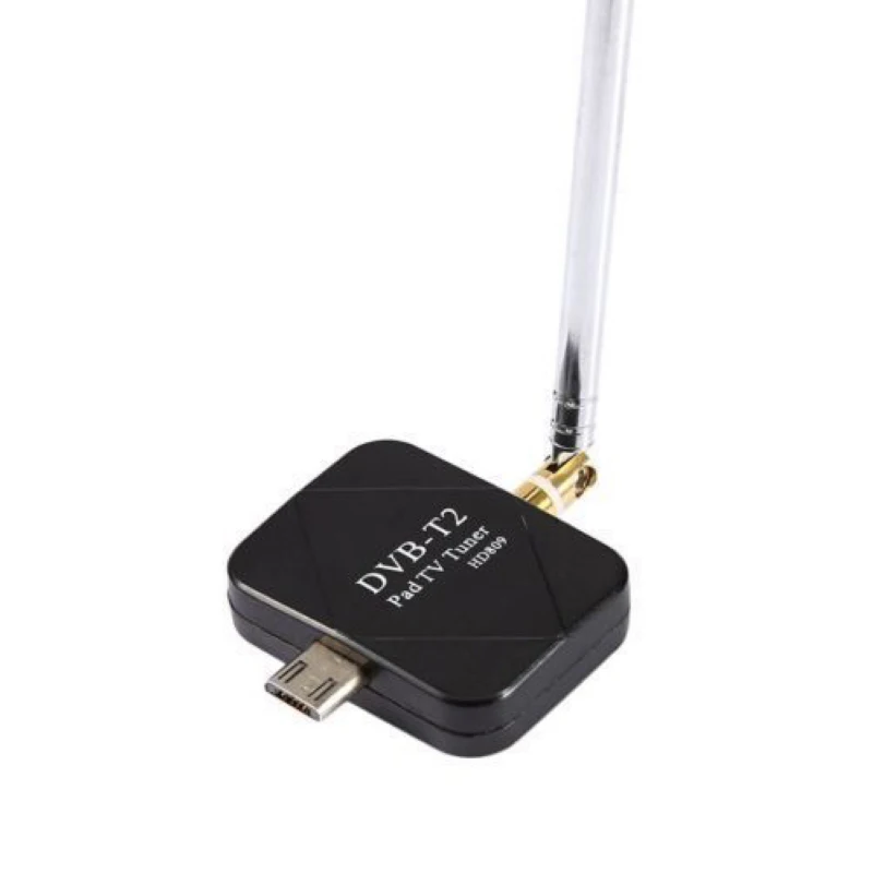 For Android 1pc High Definition DVB-T2 Micro USB Dongle Digital HD TV Tuner Receiver With 2 Antenna Supports DVB-T/T2 Mayitr