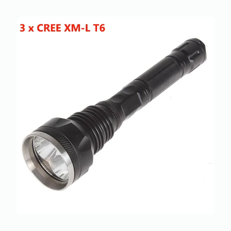 

Powerful LED Hunting Torch 4000 Lumens 3T6 3 x XM-L T6 LED Flashlight For 18650 Battery Lamp for Camping Lanterna Tatica