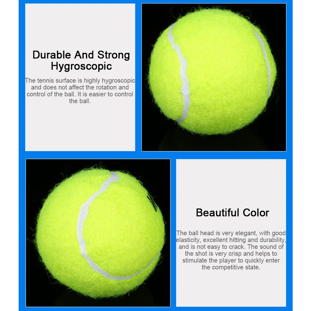 3 шт. Профессиональный резиновый теннисный мяч высокопрочный теннисный мяч для тренировок в школьном клубе