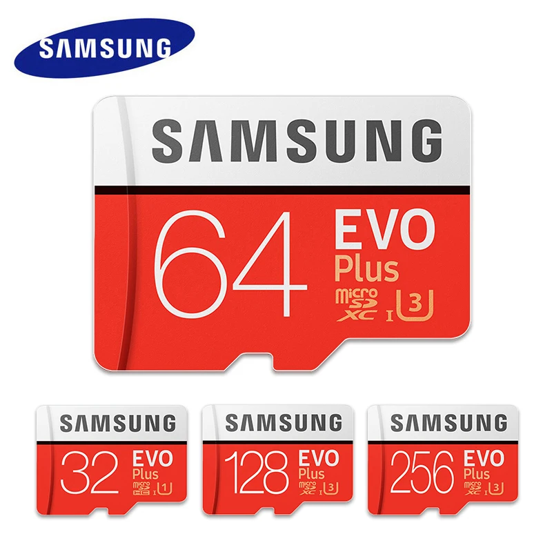 SAMSUNG 100% оригинал TF Micro SD карта памяти MicroSD EVO Plus класс 10 U3 32 Гб 64 128 ГБ 256 Смартфон