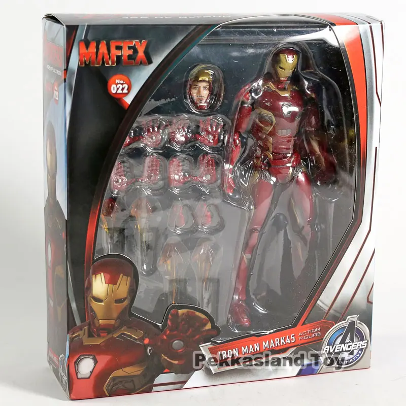 Marvel Мстители Лига Железный человек Mark45 Mafex 022 ПВХ фигурка игрушка кукла рождественский подарок на день рождения