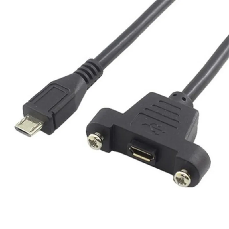 

Micro-USB 5pin Micro USB USB 2.0 Male Connector to Micro USB 2.0 Female Extension Cable 30cm 50cm With screws Panel Mount Hole