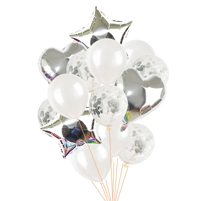 1 Набор фольгированный воздушный шар в форме сердца, Круглый латексный воздушный шар "Конфетти", свадебные предметы декора для вечеринок и дней рождения, украшение для детского душа, воздушный шар с гелием