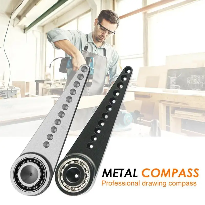 

Drawing Ruler Woodworking Metal Compass Multi-function Circle Drawing Tool Drawing Ruler Drawing Circle Without Leaving Holes