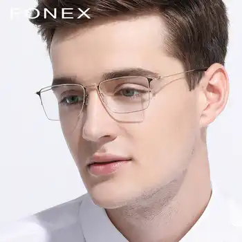 Titanium Alloy Prescription Glasses Men Semi Rimless Myopia Optical Frame Women Korean Screwless Eyewear Prescription Eyeglasses