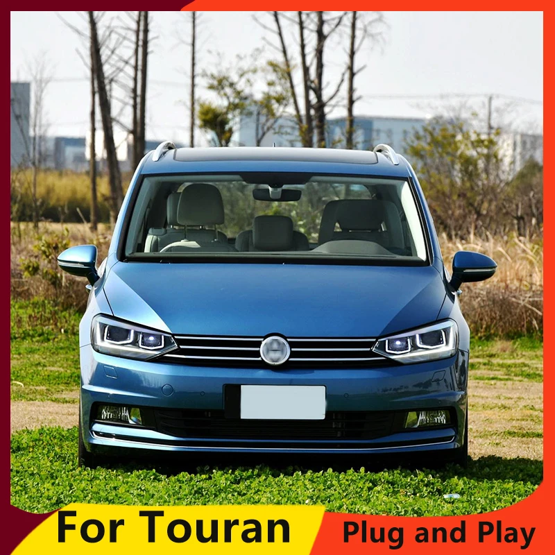 KOWELL автомобильный Стайлинг для VW Touran фары-для Touran фары светодиодные DRL передние Биксеноновые линзы двойной луч HID комплект