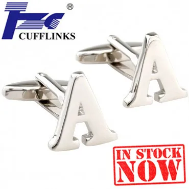 

A Letter Alphabet Cufflink Cuff Link 2 Pairs Free Shipping Promotion