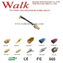 Антенна соединительный кабель, кабель-адаптер: MCX мужчины прямым углом к SMA женский прямой переборки с RG174 кабель