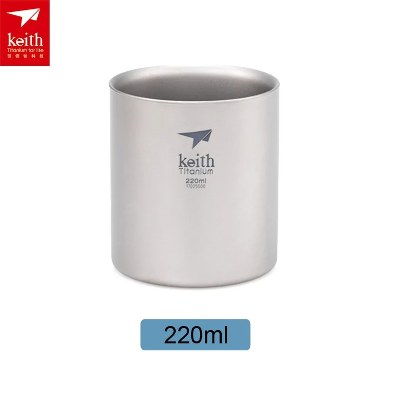 Keith 4 unids/set doble pared taza de titanio conjunto aislado al aire libre camping mochilero Tazas ti3501 Keith 4 unids/set doble pared taza de titanio conjunto aislado al aire libre camping mochilero Tazas ti3501