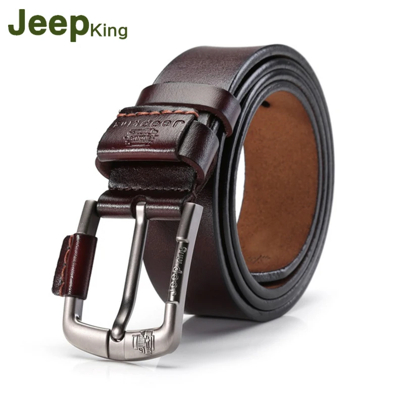 

JEEPKING Men Belts Strap Male Genuine Leather men's Leather Belt Fashion Pin Buckle Belt Leather belts for men high quality 2177