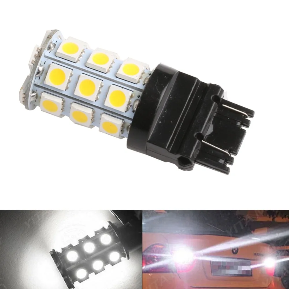 T25 3157 3156 27 SMD 5050 светодиодный задний тормоз Стоп-сигнал для поворота теплого белого света от Новинка