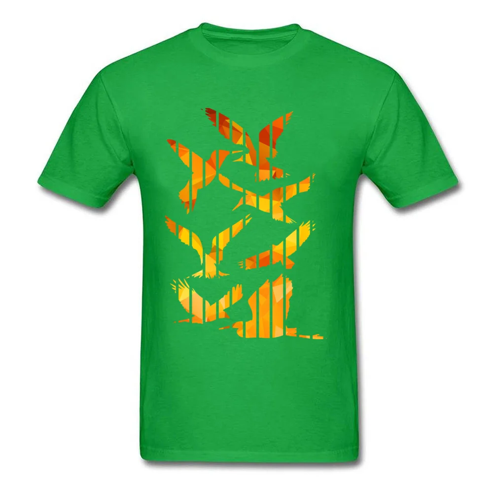 Hot Sale LETS THE BIRDS FREE Family Short Sleeve T Shirts NEW YEAR DAY O Neck Cotton Fabric Tops Shirts for Men T-shirts Custom LETS THE BIRDS FREE green