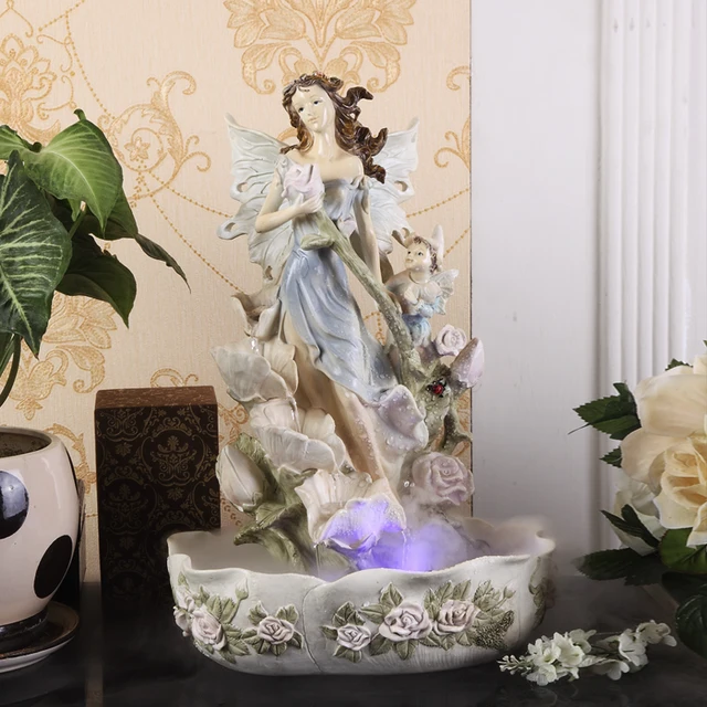 18198 Européenne Rocaille Fontaine Deau Aquatique Salon Décoration Chambre Humidificateur Fengshui Ronde étang Bonsaï Décor Dans Artificielle Et