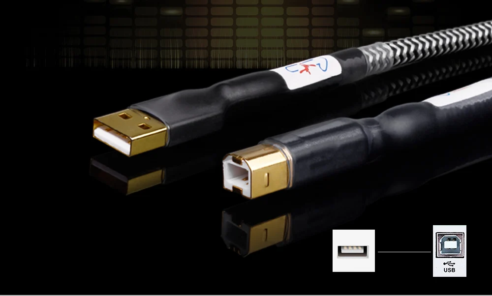 YYAUDIO Hi-End OCC посеребренный USB аудио кабель для передачи данных USB кабель DAC USB hifi кабель A-B usb кабель