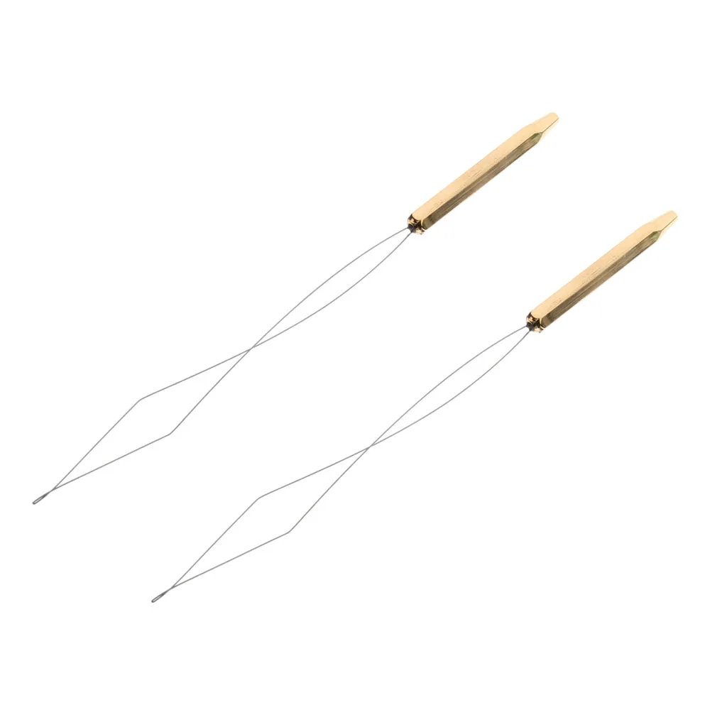 2 Pieces Fly Tying Bobbin Threader Half Hitch Tool Fly Tying Tools Stainless Steel Brass