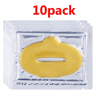 15 Пакеты золото маски для губ кристалл аппликация «губы» мембраны коллагеновая маска для губ сущность пухлые Essentials маска для губ Уход за кожей EFERO - Цвет: 10Packs Style 5