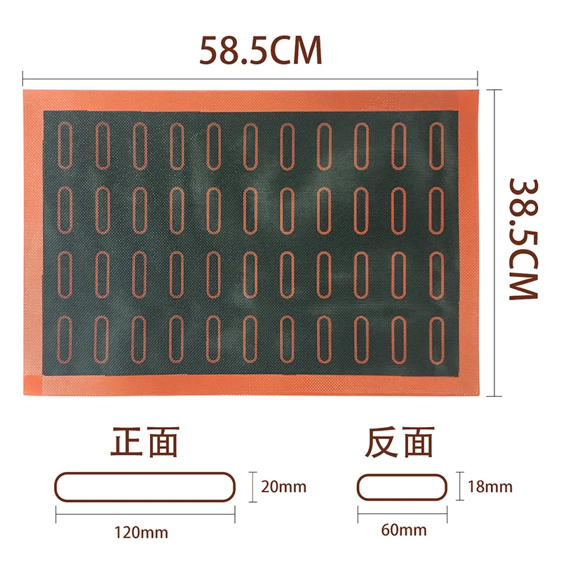 4.7 inch and 2.36 inch Eclair Baking Silicone Baking Mold Eclair 18 and 44 Cavity Non-Stick Lady finger Thumb Cake Mat