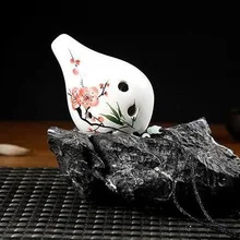 Ocarina 6 отверстий цветочный узор керамика AC ключ Музыкальный инструмент для начинающих FH99