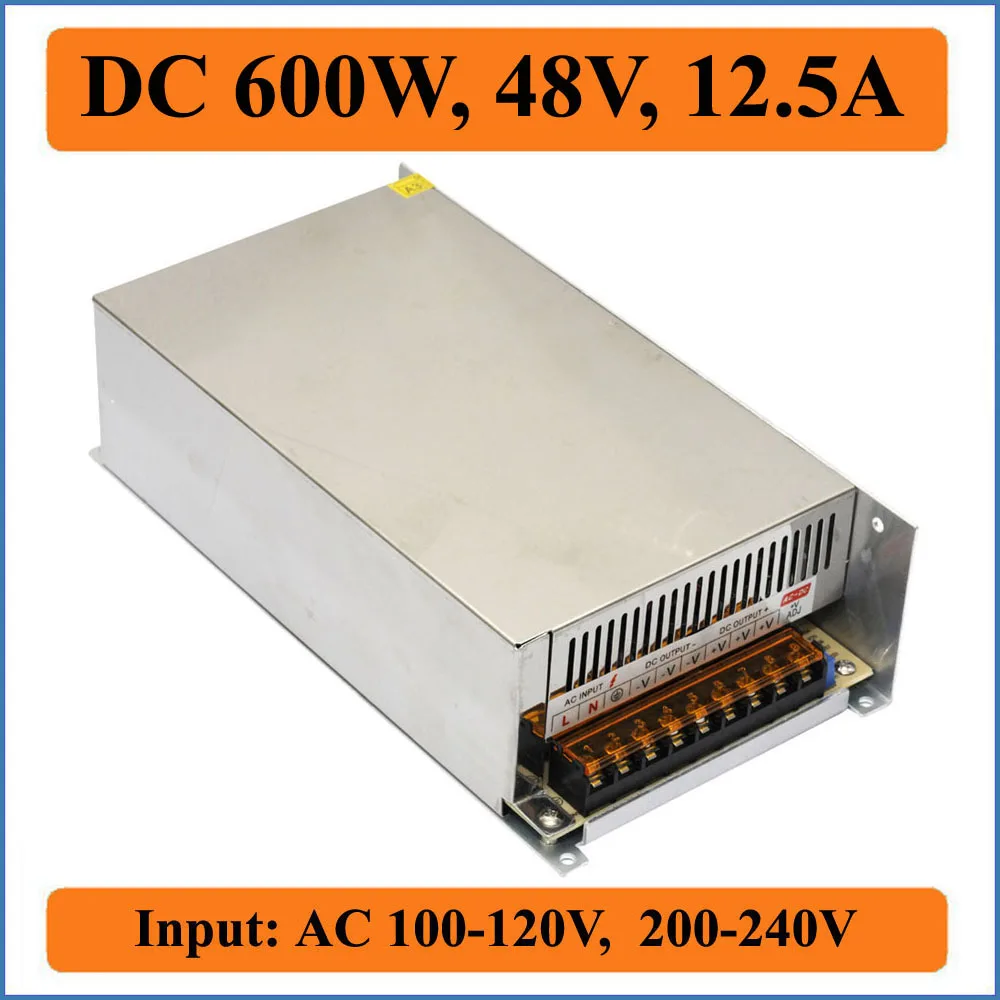 600W 48V 12.5A Switching Power Supply triple Input AC100-240V to output DC for LED driver Strip Lights Voltage Transformer | Обустройство
