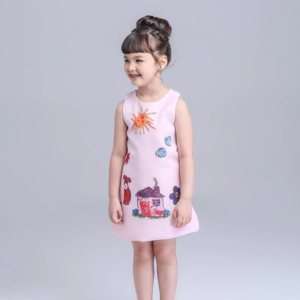 Wasailong/Лидер продаж, модные летние стильные платья без рукавов с героями мультфильмов для девочек