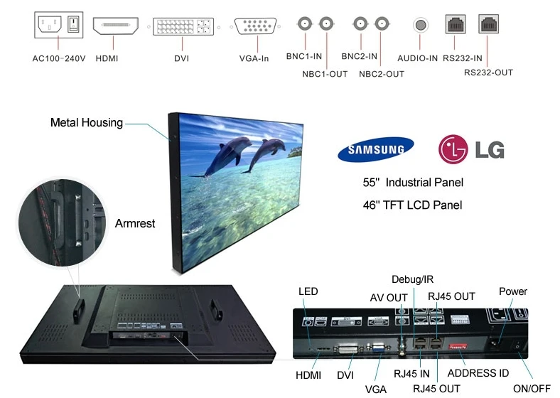 2x3 samsung 46 дюймов 55 дюймов 4 К панель мм 3,5 мм ободок со светодиодной подсветкой ЖК светодио дный дисплей ТВ видеостена