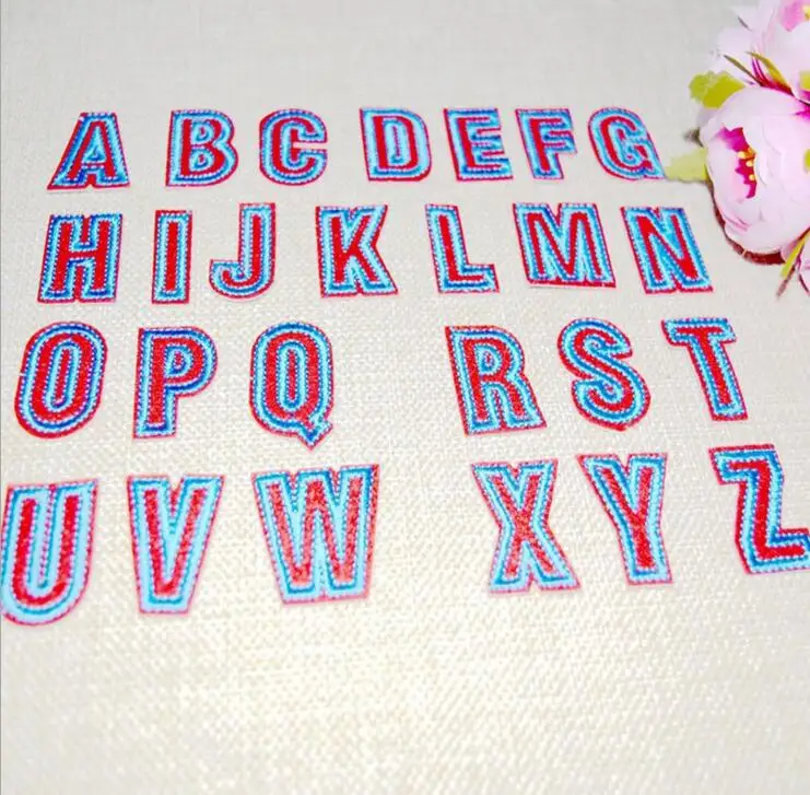 26 pcslot az letters embroidery iron on patches clothes appliques sew 26 pcslot az letters embroidery iron on patches clothes appliques sew