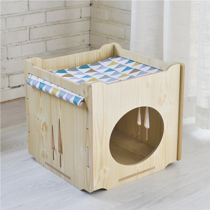 Pet Dog Cat WOOD HOUSE (8)