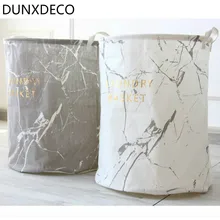 DUNXDECO, эстетика, нордический мрамор, белый, серый, черный, складная, для дома, офиса, многофункциональная корзина для хранения, тканевый держатель для игрушек, контейнер