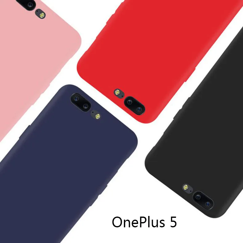 2017 Новый чехол для OnePlus 5 One Plus Five A5000 Силиконовый ТПУ Матовый однотонный черный
