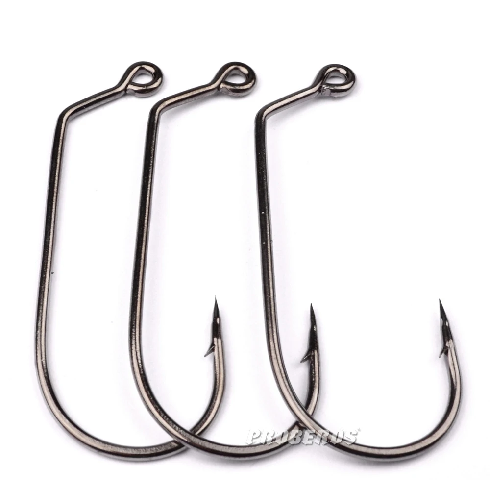 

Fishing Jig Hook with Barbed 100pcs/box Steel Alloy Snap Jig Fishhook Lure Connector Fish Hook Fish Lure Tackle 1# 2# 3# 4# 5#