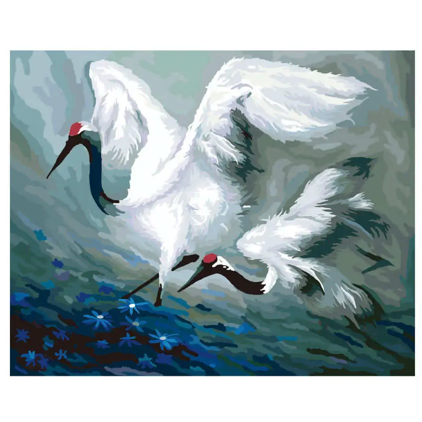 

RIHE Crane Flying DIY Oil Painting By Numbers Animal Paint On Canvas Wall Pictures For Living Room Wall Art Home Decor 16x20inch