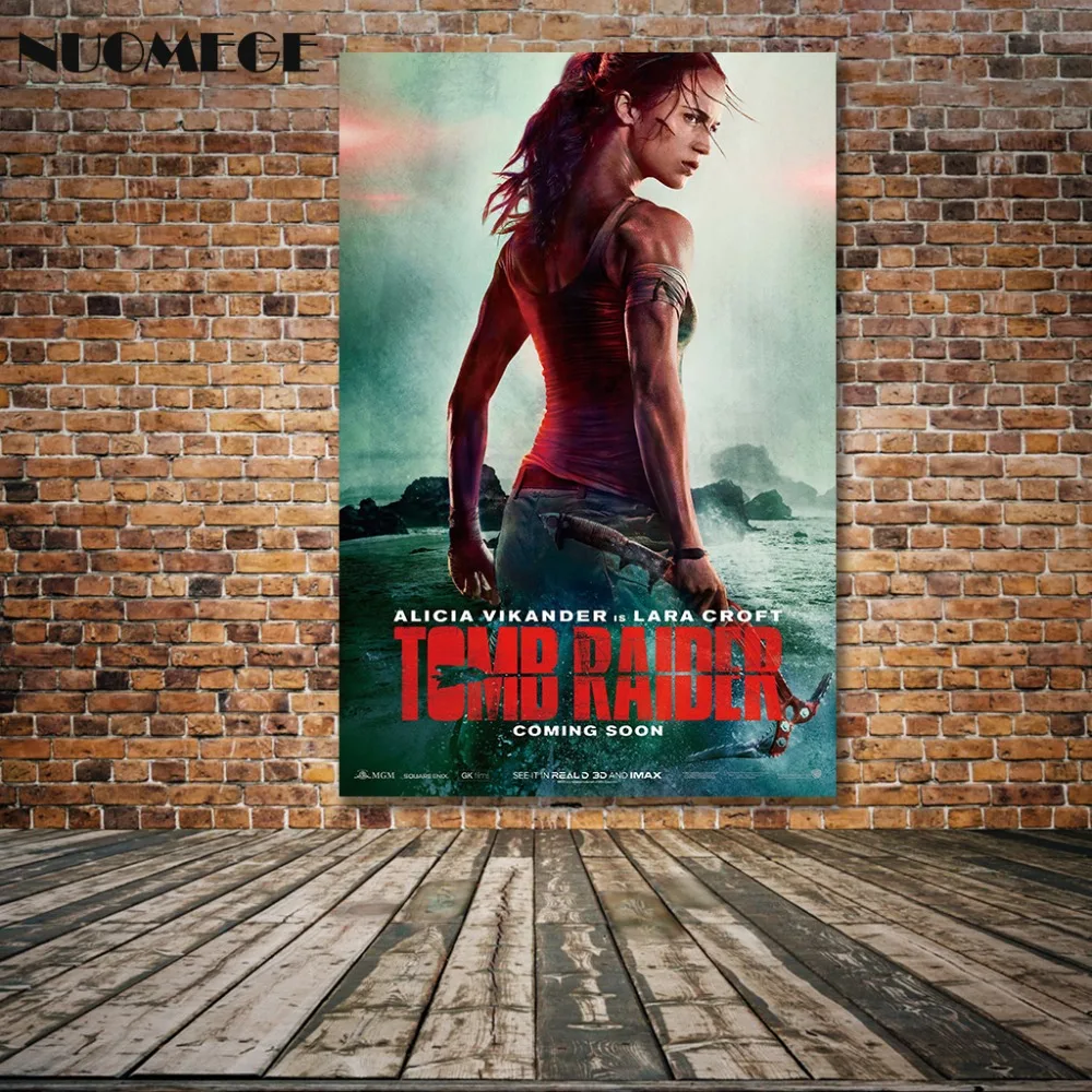 NUOMEGE Tomb Raider Lara Croft постеры для кино арта Печать 12x18 24x36 дюймов на шелковой