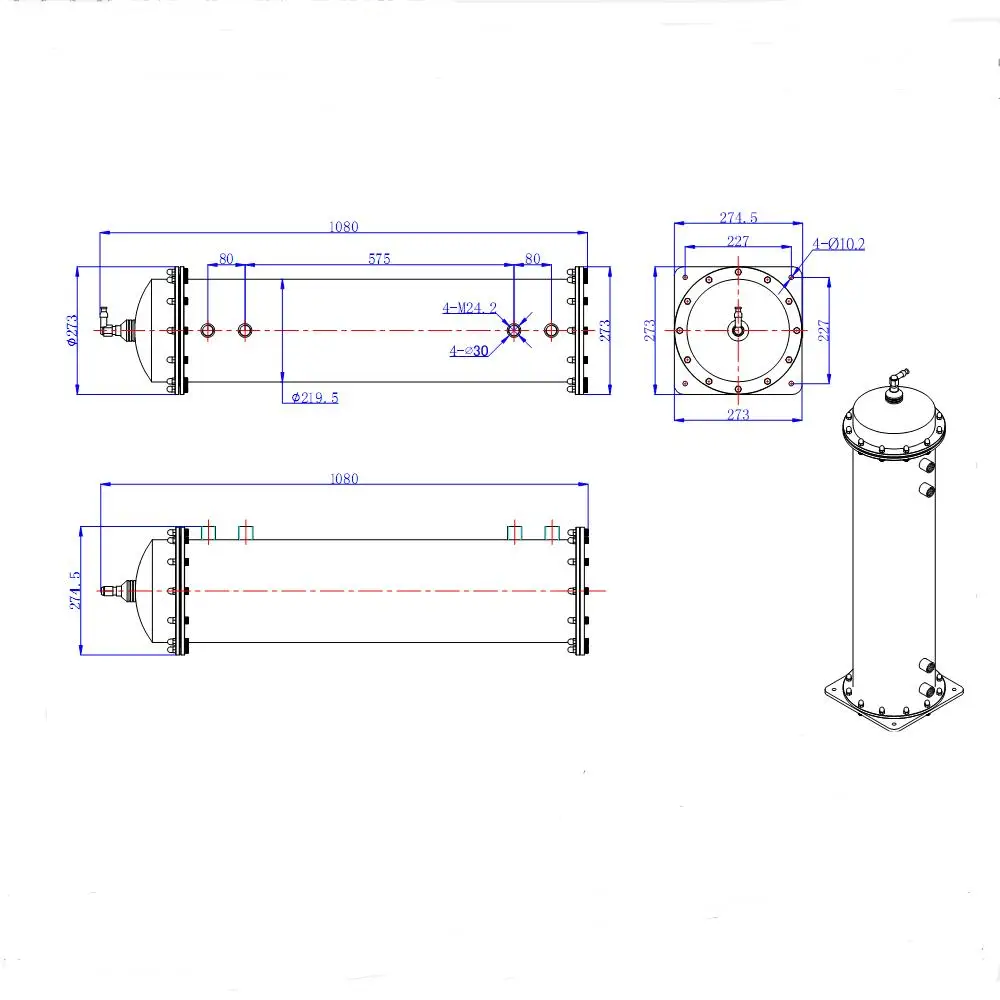 300g ozone generator tube dimension