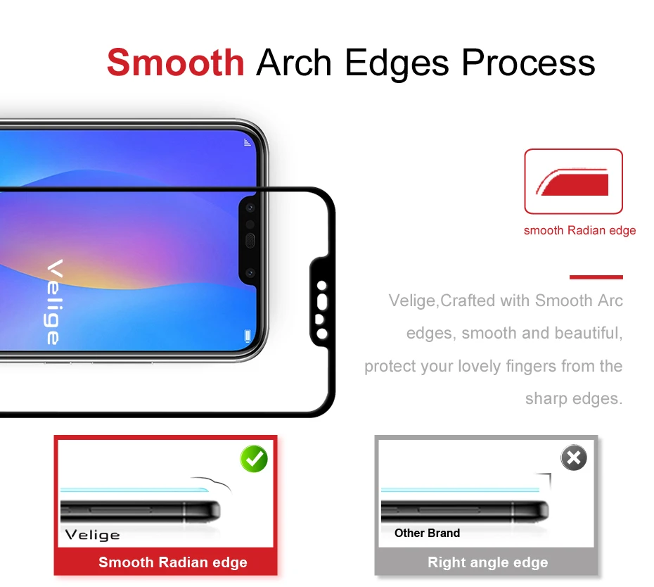 2 Pack Velige Screen Protector For Huawei Nova 3 3i Nova3 i Tempered Glass Full Cover 9H HD Clarity Safety Glass Film (8)