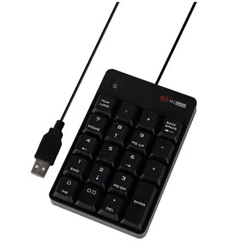 

MCSAITE USB Numeric Keypad, MC-051 Mini Portable Full-Size 19 Keys Wired Number Pad Keyboard for PC Laptop Desktop (Black)