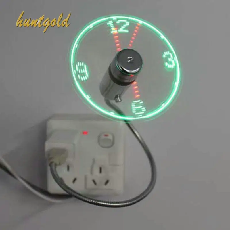 

Flexible USB Electric Cooling Fan LED Time Display Clock Supply for Notebook PC